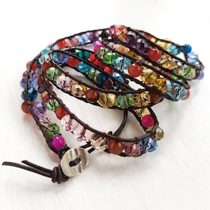 Vintage Crystal Beaded Wrap Bracelet