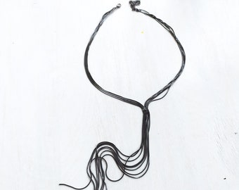 Lariat necklaces for women. Chain Knot Necklace. Y necklace.