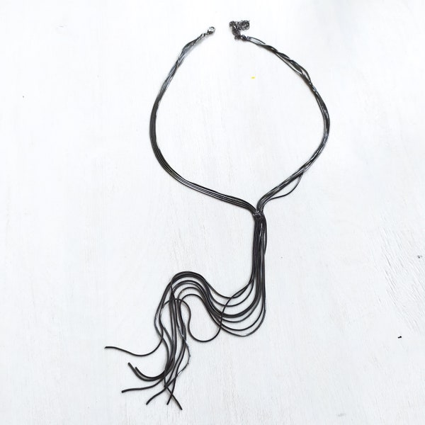 Lariat necklaces for women. Chain Knot Necklace. Y necklace.