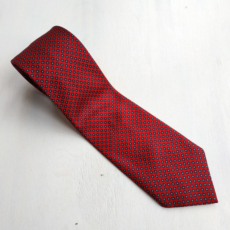 Red geometric ties Vintage man accessory. Men/'s Fashion Necktie Novelty tie