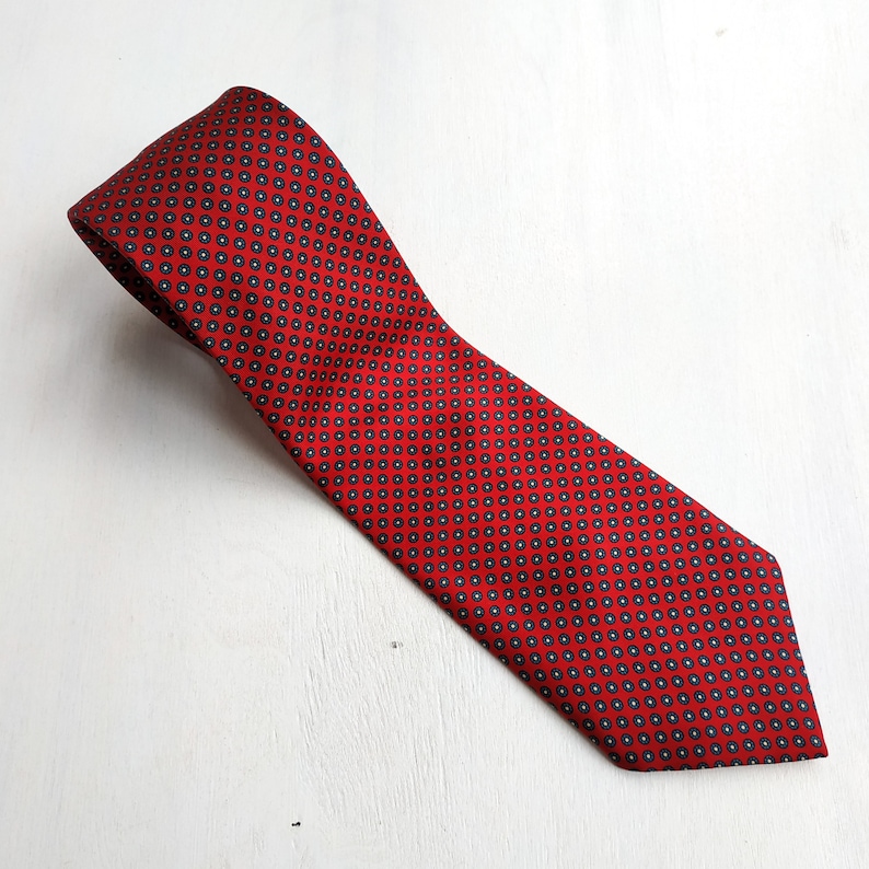 Red geometric ties Vintage man accessory. Men/'s Fashion Necktie Novelty tie