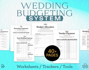 Planificador de presupuesto de boda imprimible / Registro de gastos y proveedores (PDF)