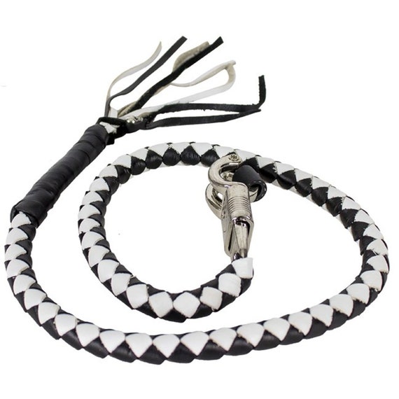 42/" Long Genuine Braided Black /& Red Leather Motorcycle Get Back Whip