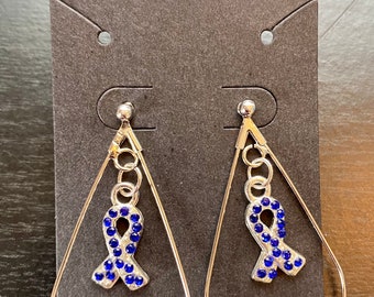 Type one diabetes awareness hoop earrings