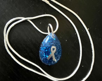 Diabetes awareness single charm necklace