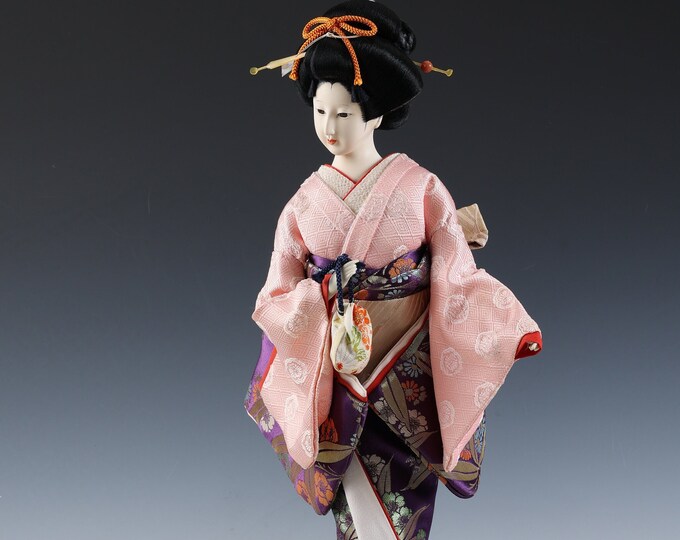 Japanese Vintage Geisha Doll traditional Fan Oyama Doll 扇 Etsy