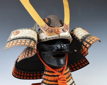 Japanese Old Vintage Samurai Wearable Kabuto Helmet With a Mask