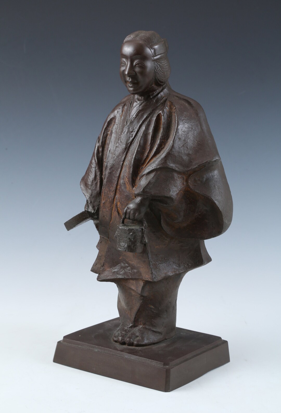 Antique Japanese Noh Dancer Bronze Sculpture matsukaze Rare Etsy