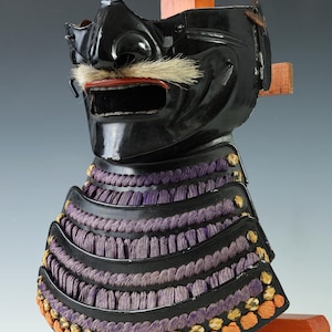 Old Vintage Japanese Samurai Menpo -Wearable- 面頬 Tsushima Shogun