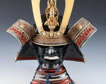 Japanese Old Vintage Samurai Wearable Kabuto Helmet With a Mask