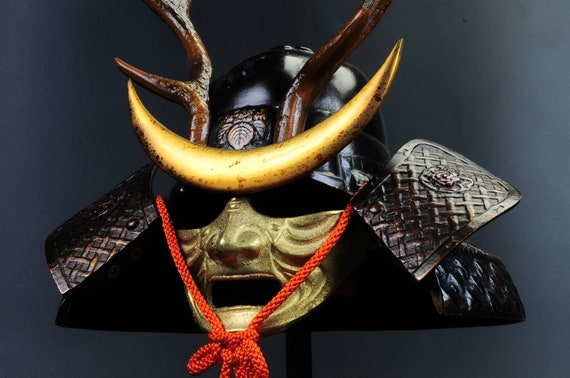 Old Beautiful Vintage Samurai Kabuto Wearable Helmet and