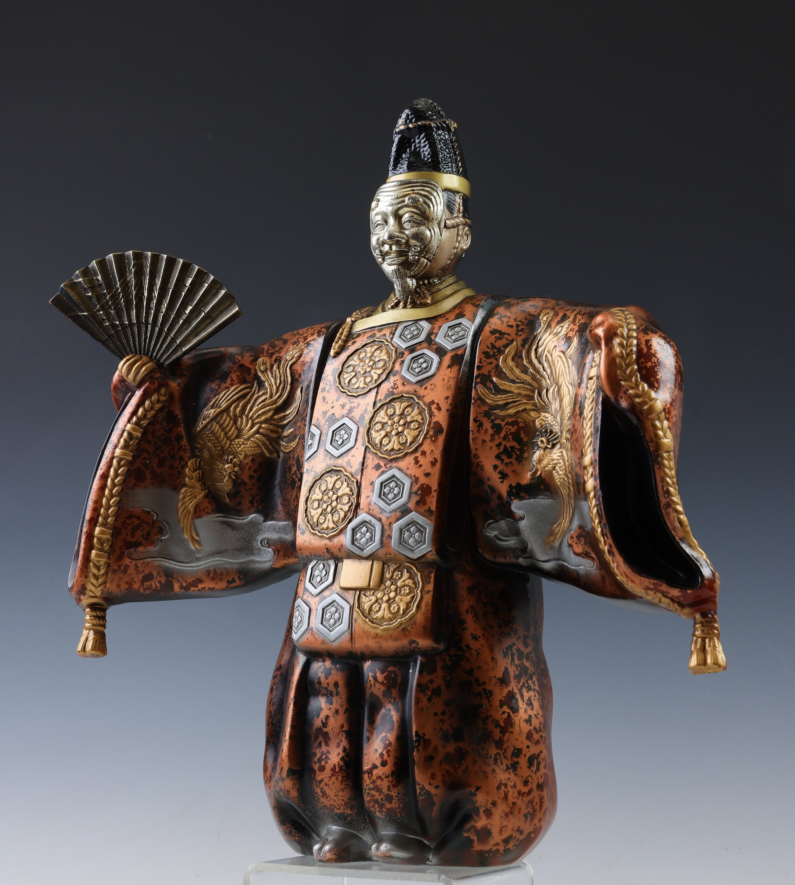 Japanese Noh doll京都 能人形 狂言 歌舞伎 翁 木製彫刻