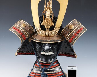 Japanese Old Vintage Samurai Wearable Kabuto Helmet With a Mask