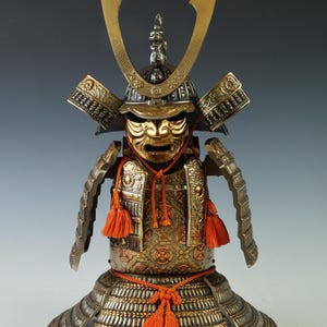 Japanese Beautiful Nice Vintage Samurai Small Metal Figure Doll Tsushima Shogun