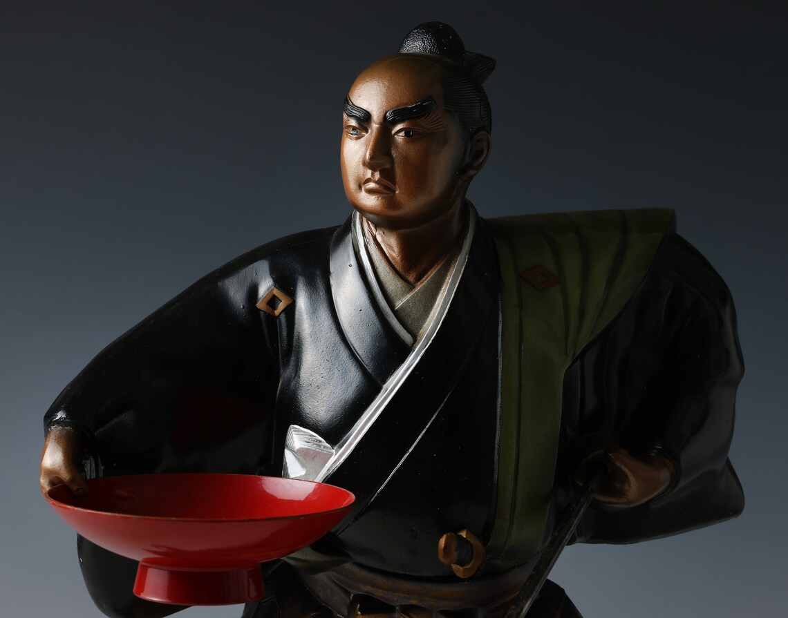 Japanese Vintage Samurai Colored Metal Figure -GREAT SAMURAI Mori Tahei ...