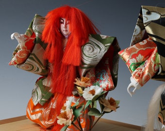 日本の歌舞伎人形 - 連獅子、ヴィンテージ昭和時代 - Etsy 日本