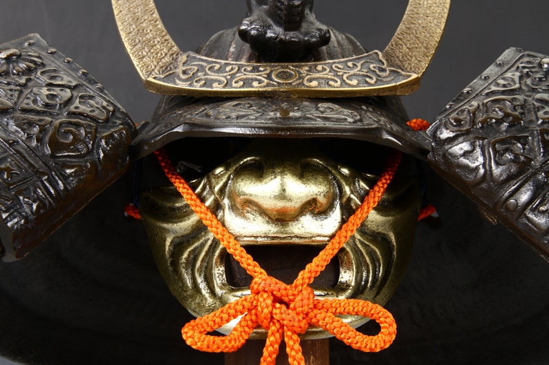 Japanese Stunning Black Samurai Helmet Genji Dragon Kabuto Etsy