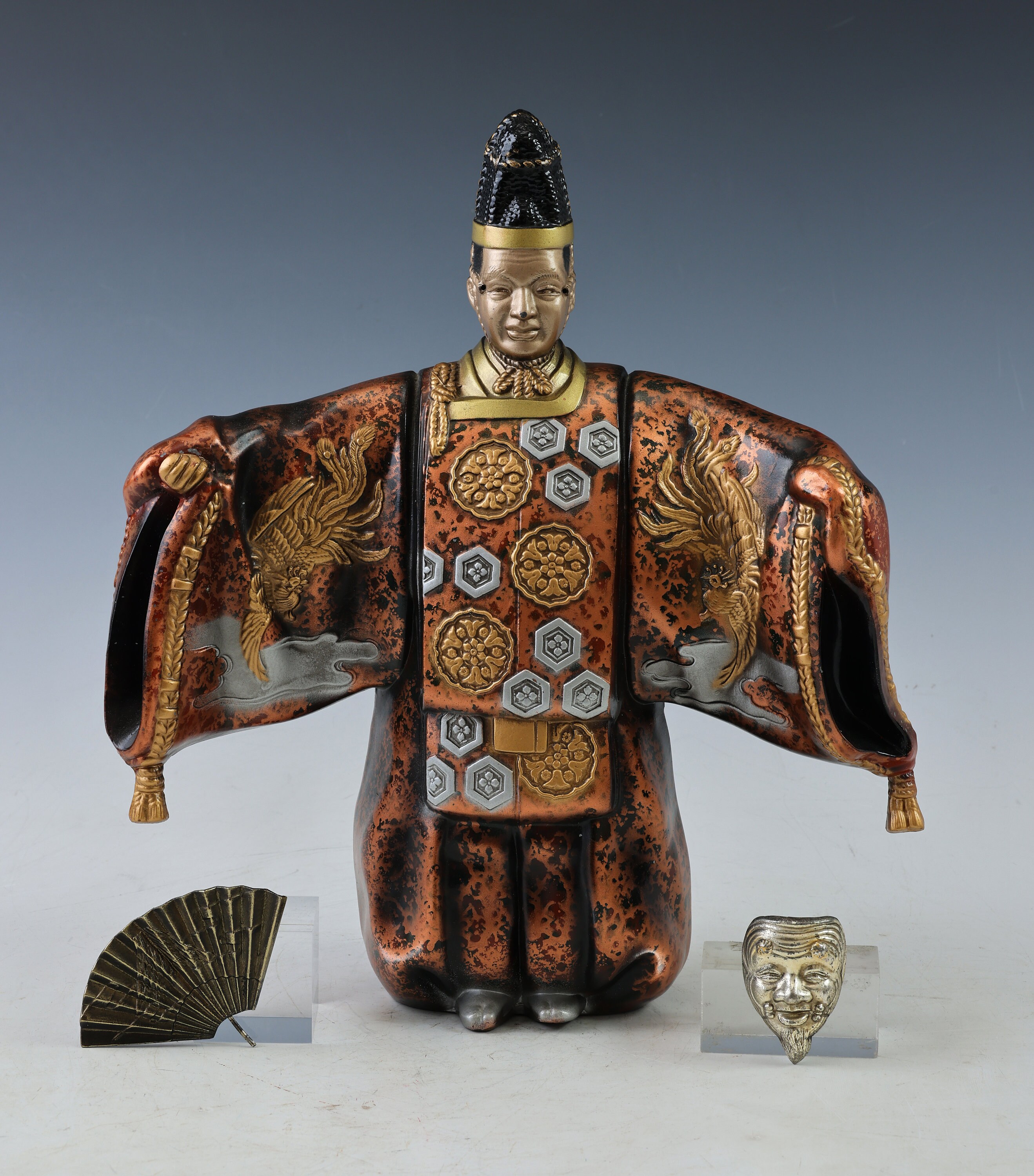 Japanese Noh doll京都 能人形 狂言 歌舞伎 翁 木製彫刻