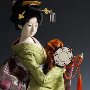 Old Vintage Japanese GEISHA Doll -Traditional Percussion Yamashina- Oyama Doll