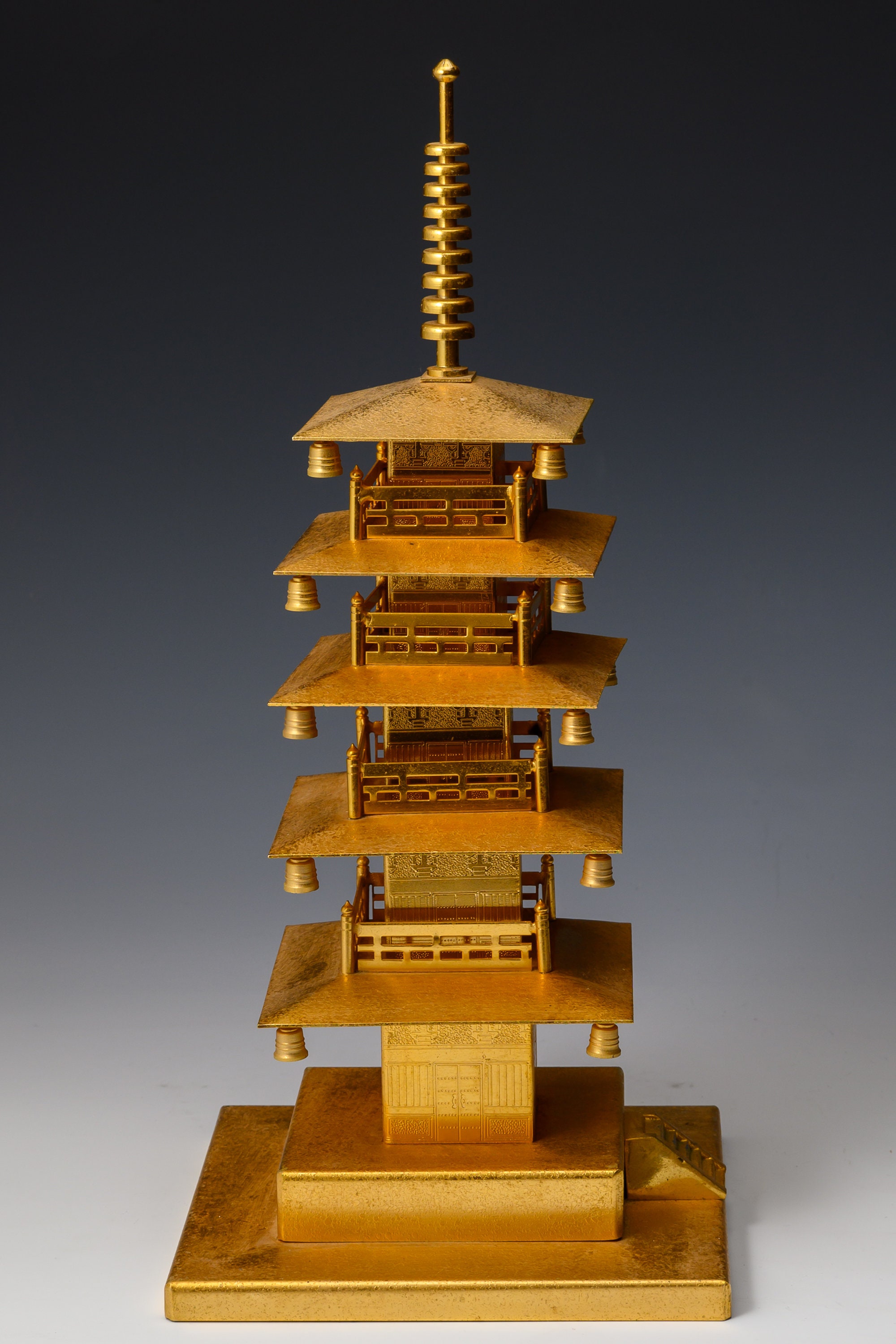 Vintage Brass Figure Five Storied Pagoda -horyuji Temple Vintage Brass Figure Five Storied Pagoda -horyuji Temple