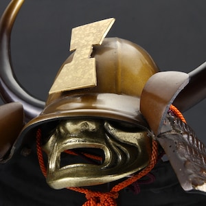 Vintage Japanese Samurai Helmet -Kansuke&#39;s helmet- with a mask Rare