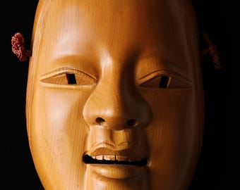 Japanese Fortune God Mask Takayama Wood carving 1970 Shichifikujin