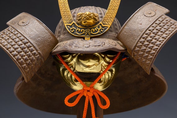 Vintage Beautiful Japanese Samurai Helmet -middle Size- With a