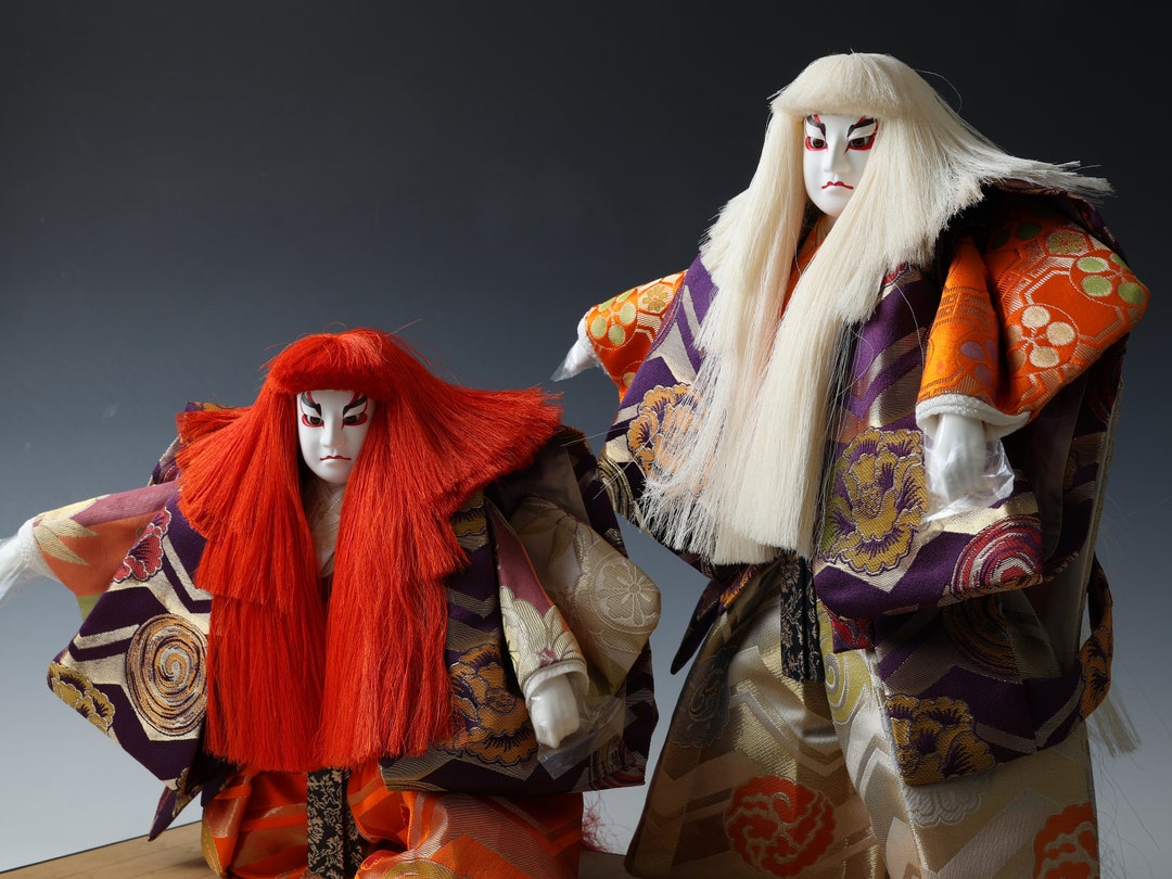 Vintage Japanese Kabuki Dolls -ren Jishi- Kyugetsu Product - Etsy