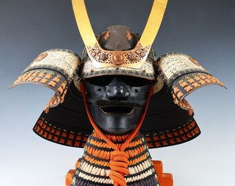 Japanese Old Vintage Samurai Wearable Kabuto Helmet With a Mask
