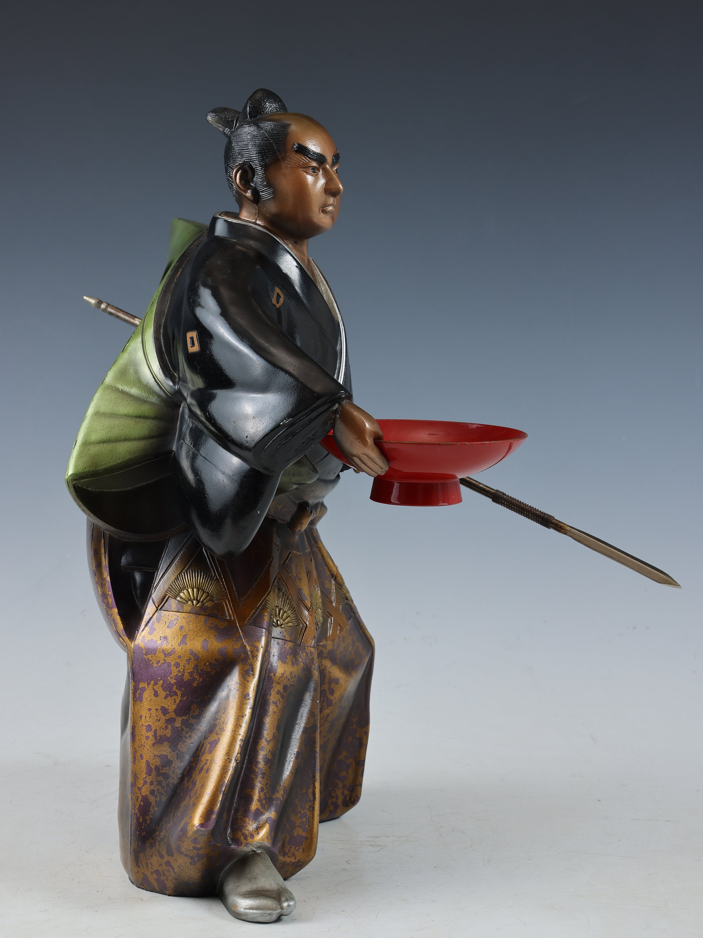Japanese Vintage Samurai Colored Metal Figure -GREAT SAMURAI Mori Tahei ...