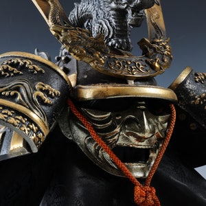 Japanese Old Vintage Samurai Kabuto Helmet -dragon purple helmet with a mask- Genji Tsushima