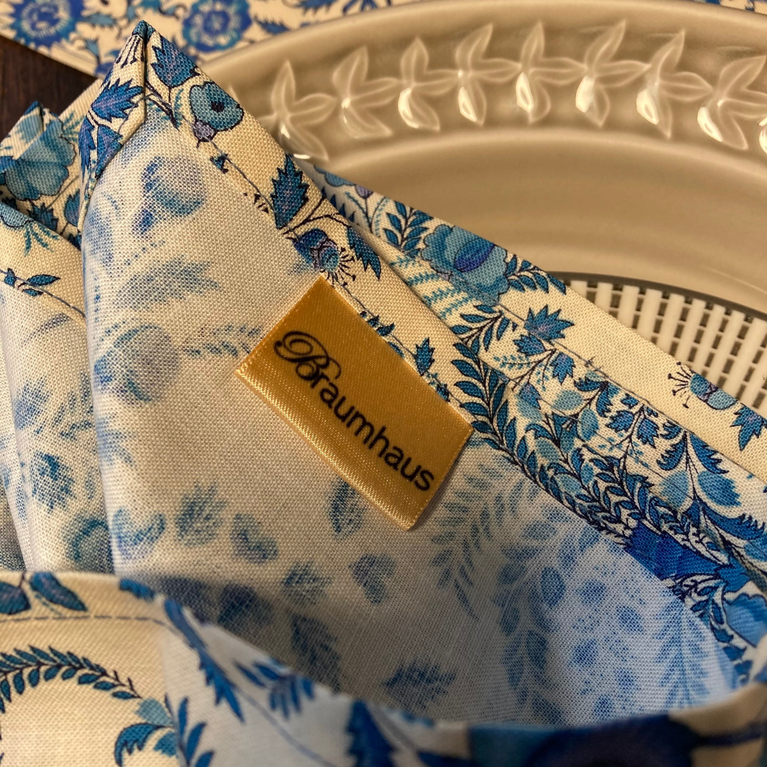 Cloth Napkins Blue and White Cotton Pretty Patterned Etsy