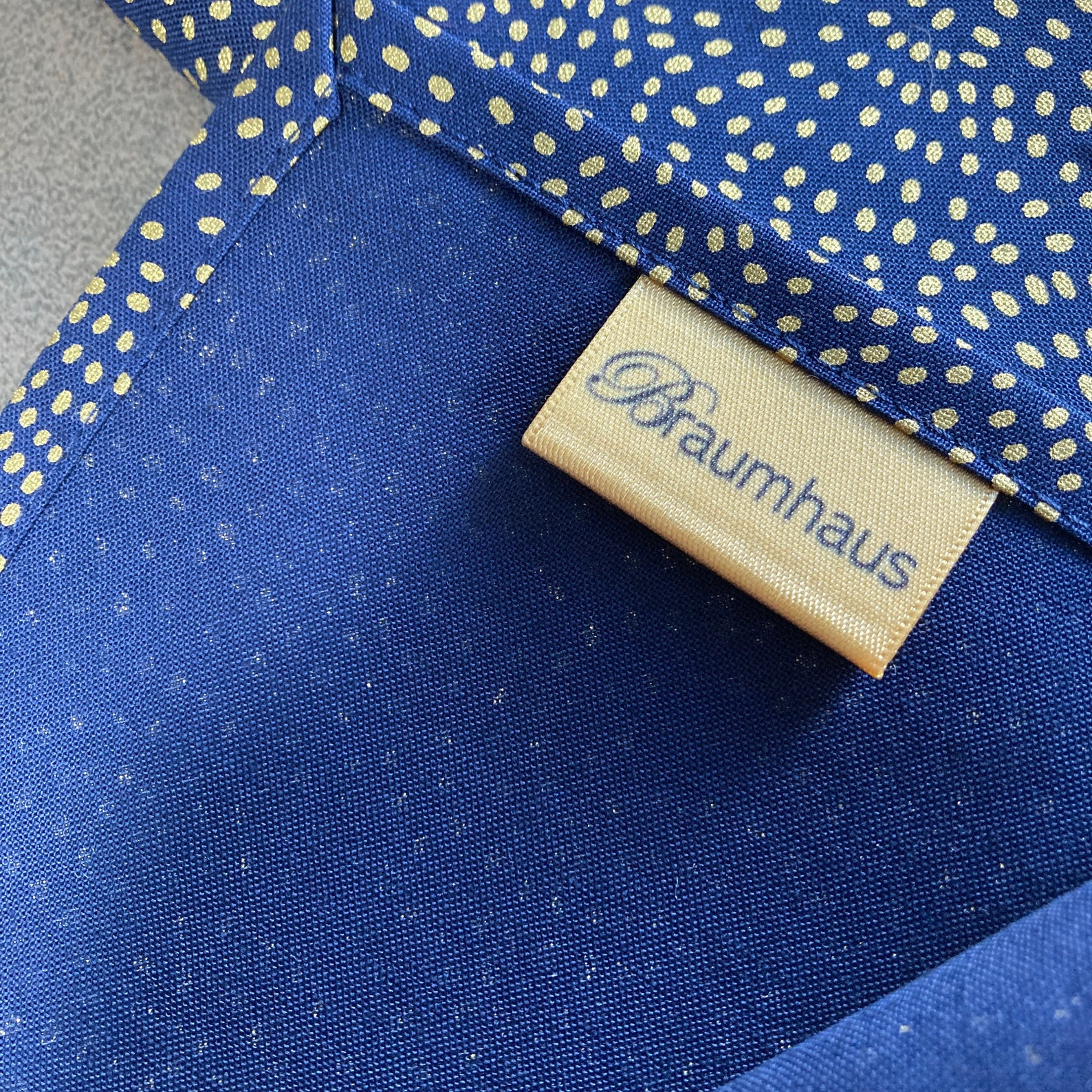 Cloth Napkins Navy Gold Metallic Cotton Pretty Patterned ...