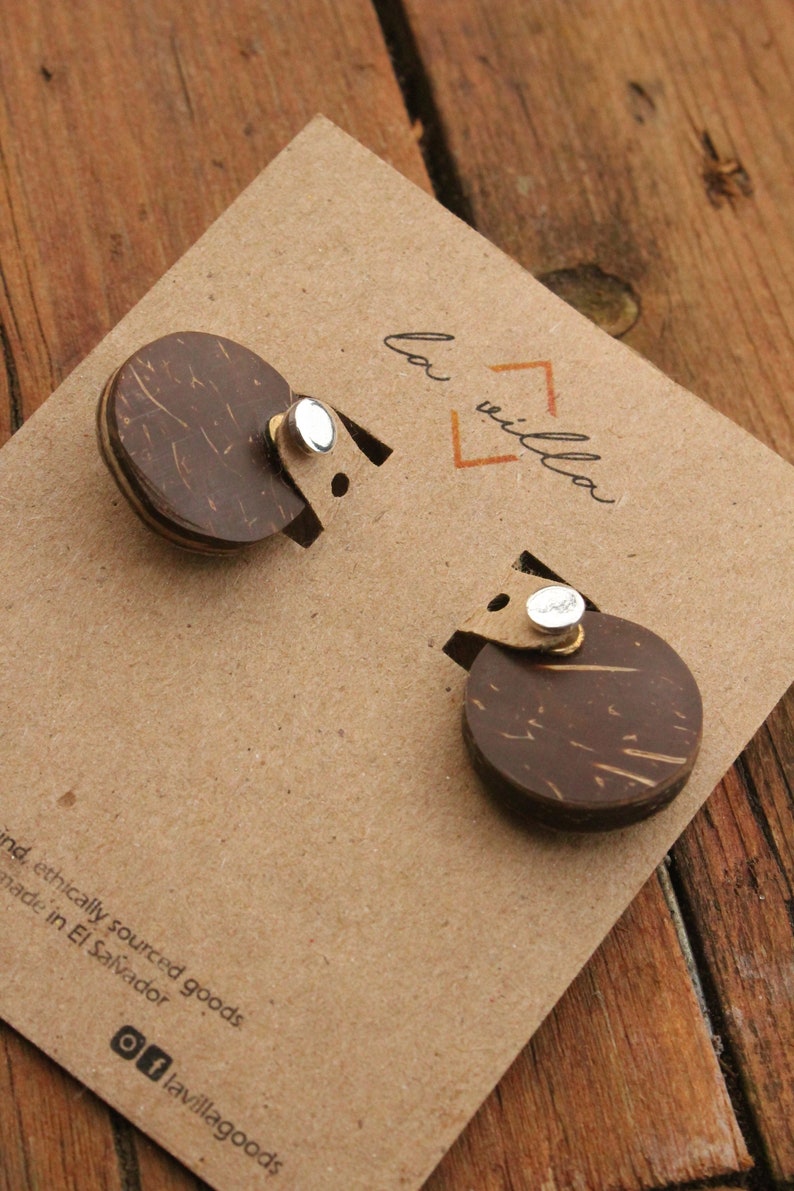 Frontback Coconut Shell Earrings