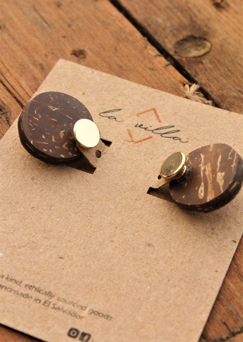 Frontback Coconut Shell Earrings