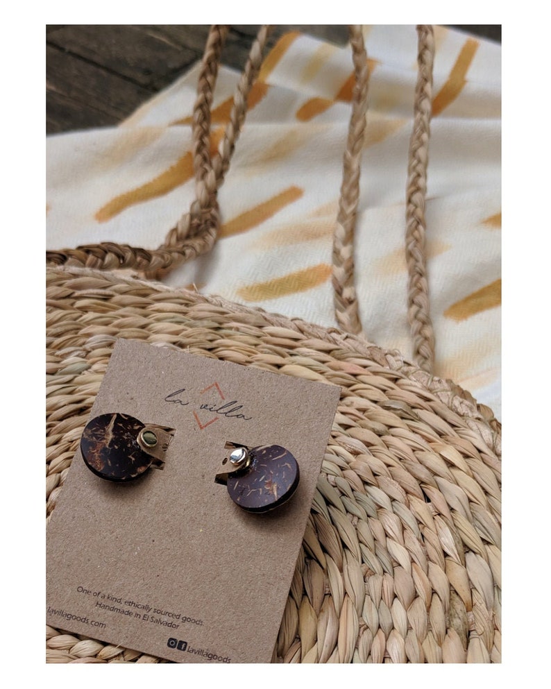 Frontback Coconut Shell Earrings