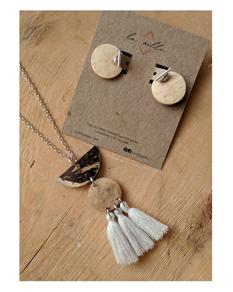 Frontback Coconut Shell Earrings