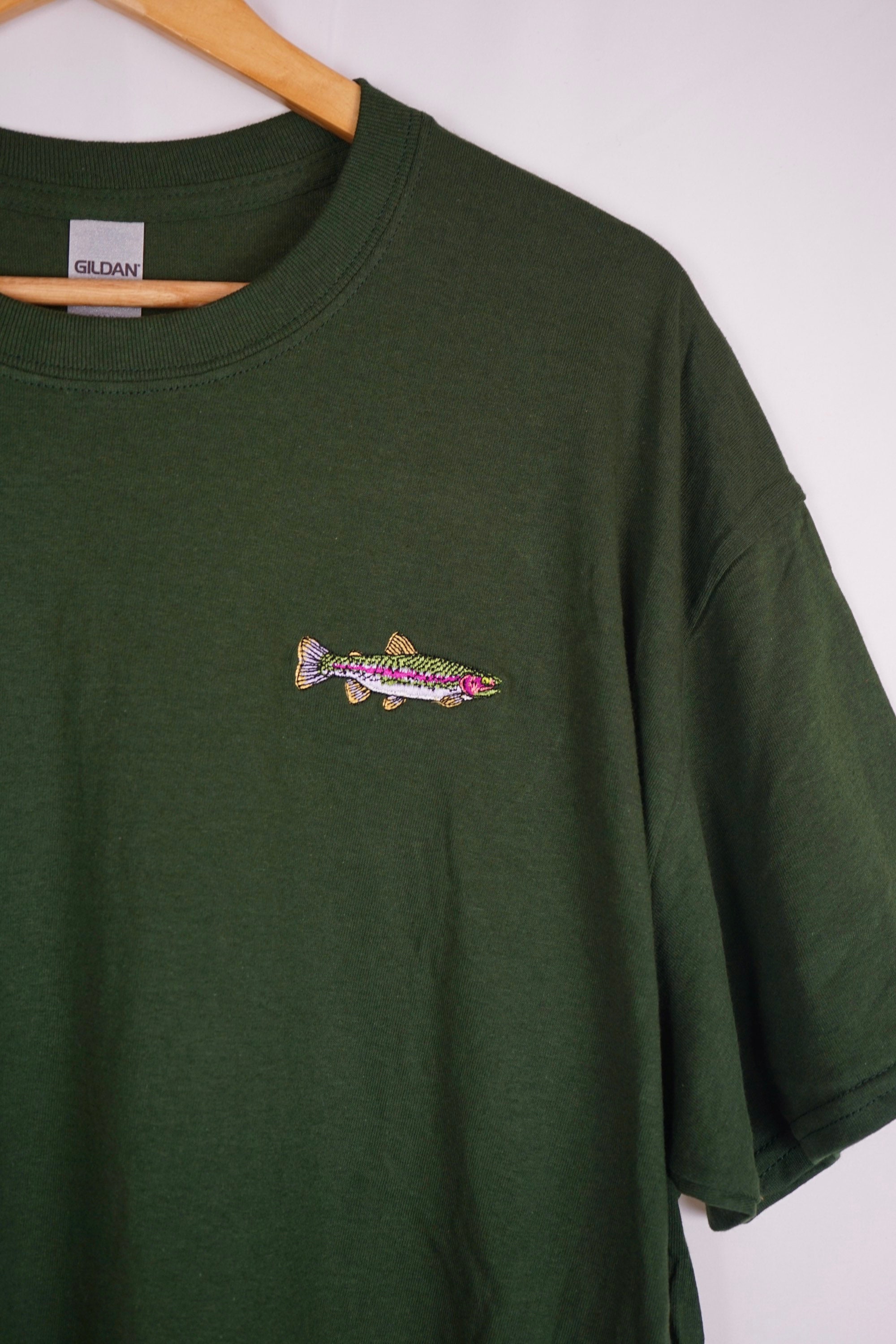 Rainbow Trout Embroidered T-shirt - Etsy Australia