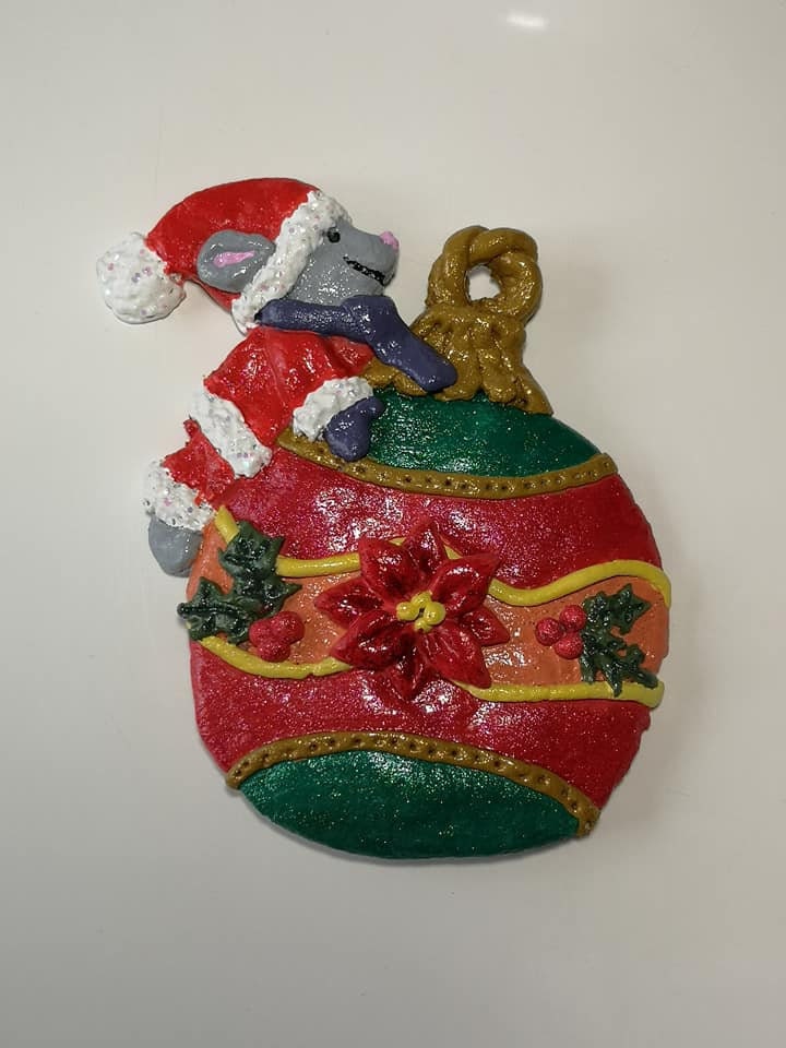 Décoration de Noël Souris et Boule Noël
