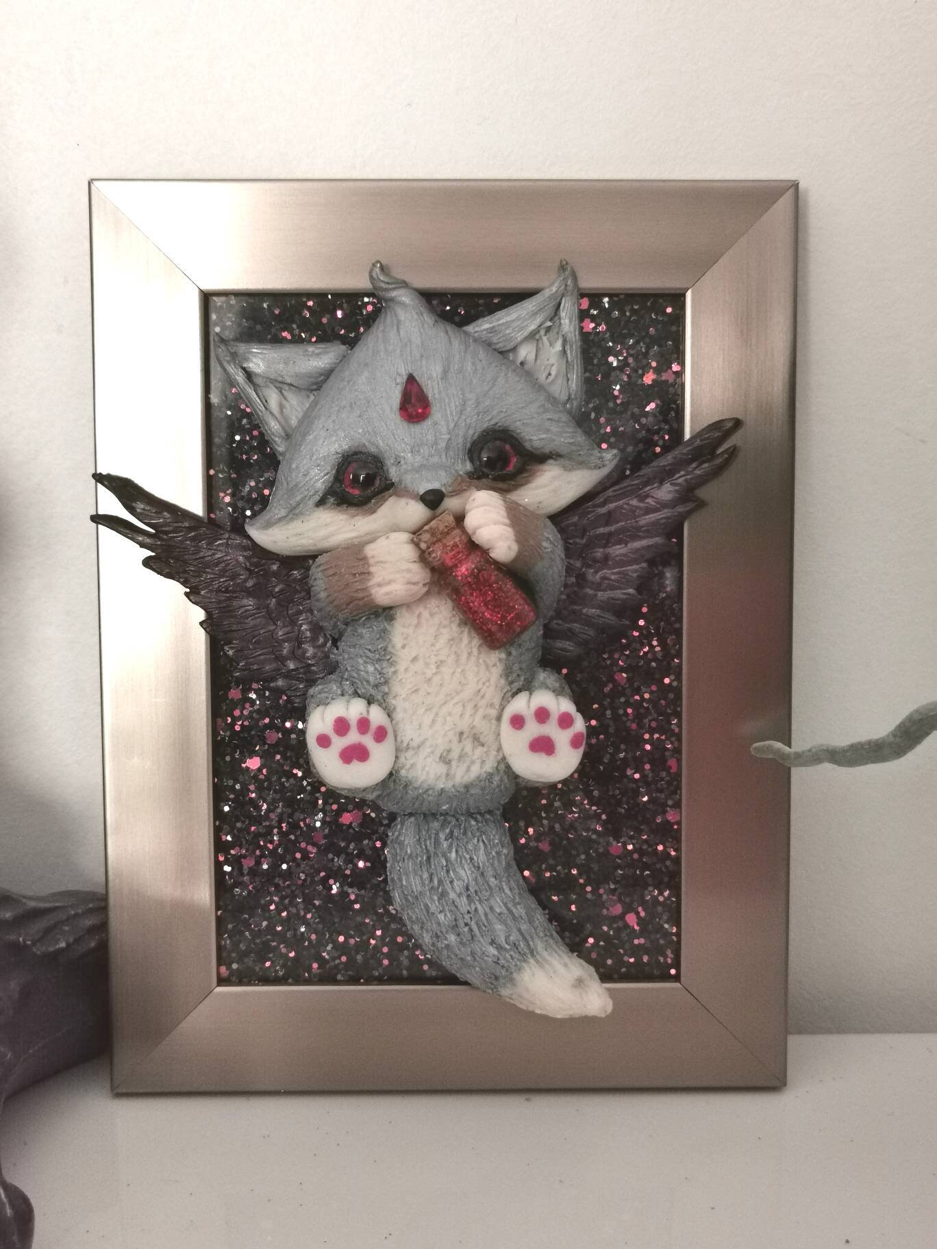 Cadre Décoratif Petit Loup Ailé