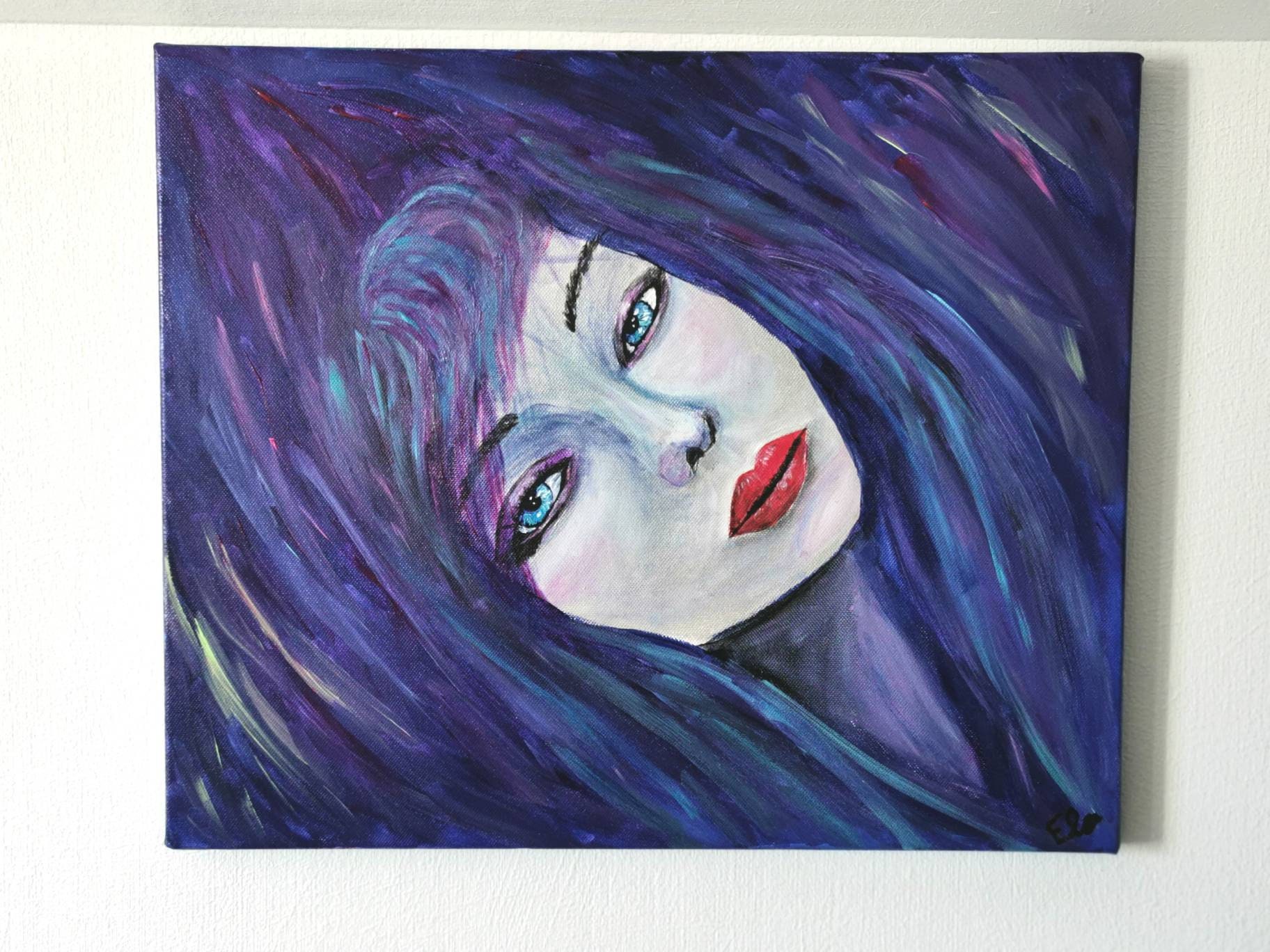 Peinture Acrylique Visage Lunaire