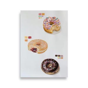 Donuts painting print