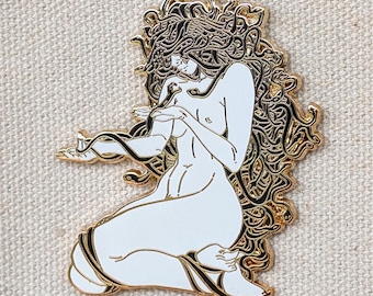 Medusa Gorgon Mythical Creature Hard Enamel Pin by Amliv Sotomayor