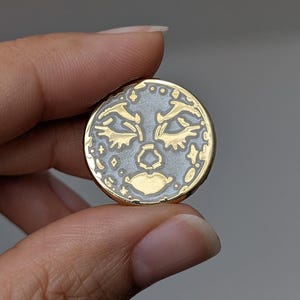 La Luna Pearlescent Hard Enamel Pin Celestial Astrology Pin, Gift For Her, Gift For Sister