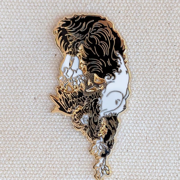 The Stretching Sphinx hard enamel pin
