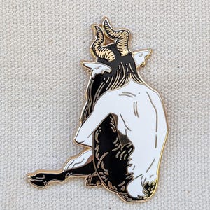 The Sitting Faun Hard Enamel Collectors Fantasy Pin