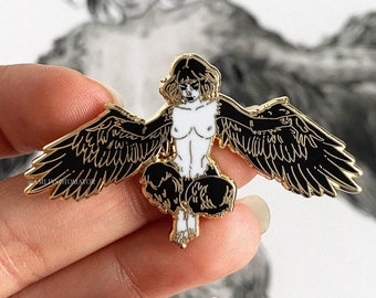 Harpy Front Mythical Creature Hard Enamel Pin