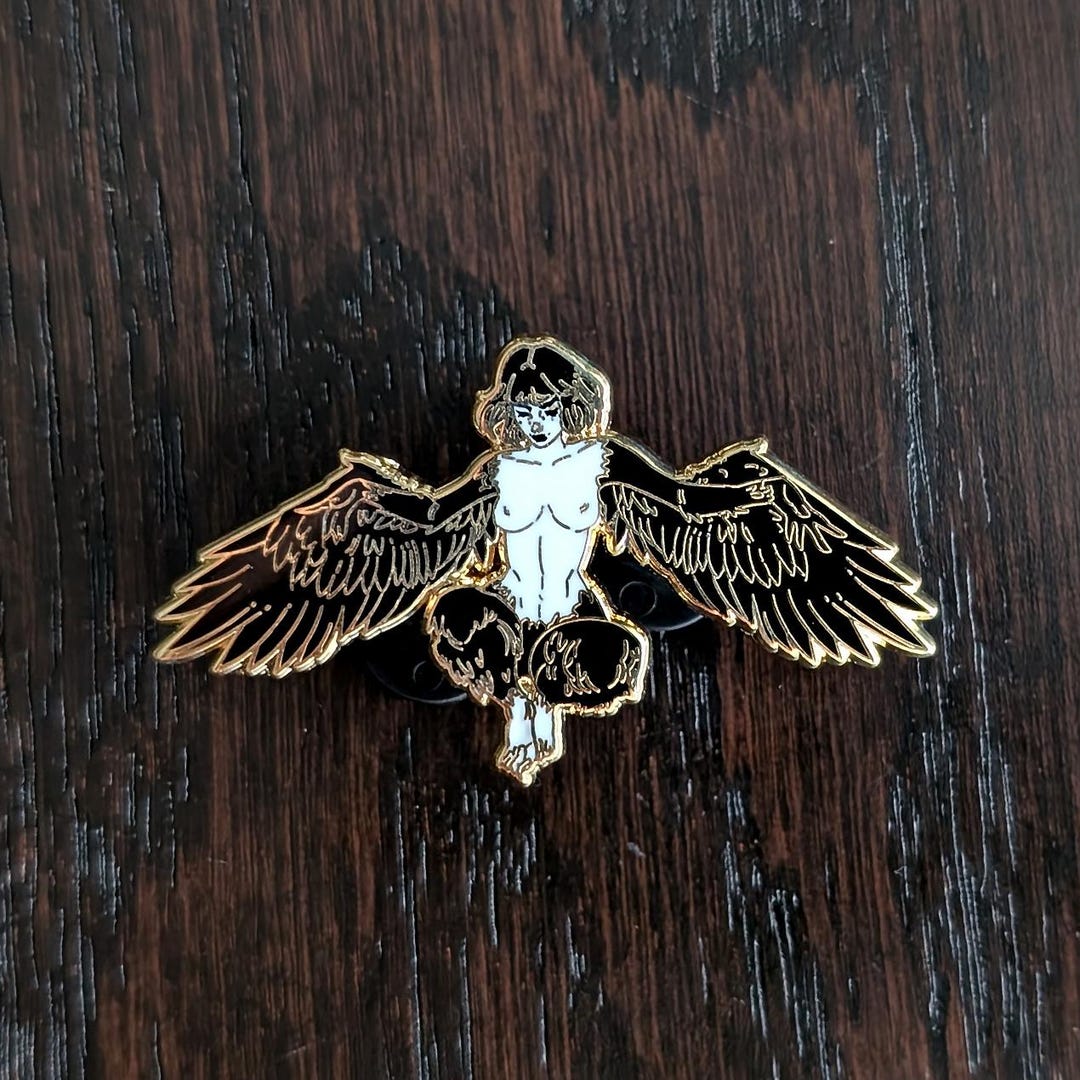 Harpy Front Mythical Creature Hard Enamel Pin