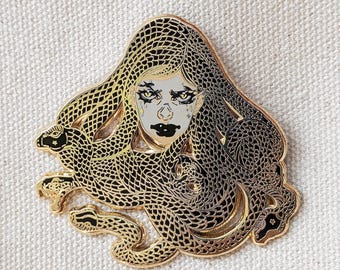 Medusa Head mythical creature hard enamel pin