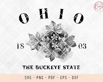 Esquema SVG de Ohio State: Buckeye State, archivos cortados con láser (descarga digital)